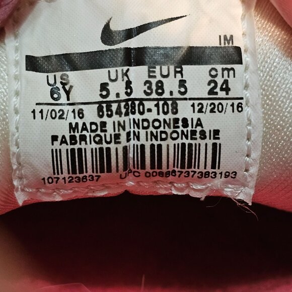 Nike Air Huarache Run GS 'White Racer Pink' 654280-108 6.5 Youth / Womens 8 EUC - Picture 10 of 15